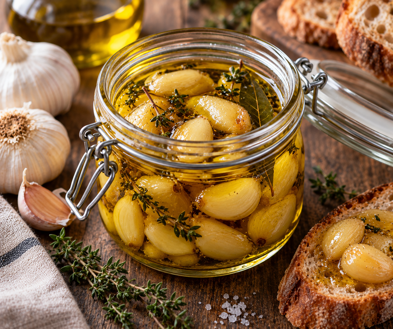 Ail confit à l'huile d'olive